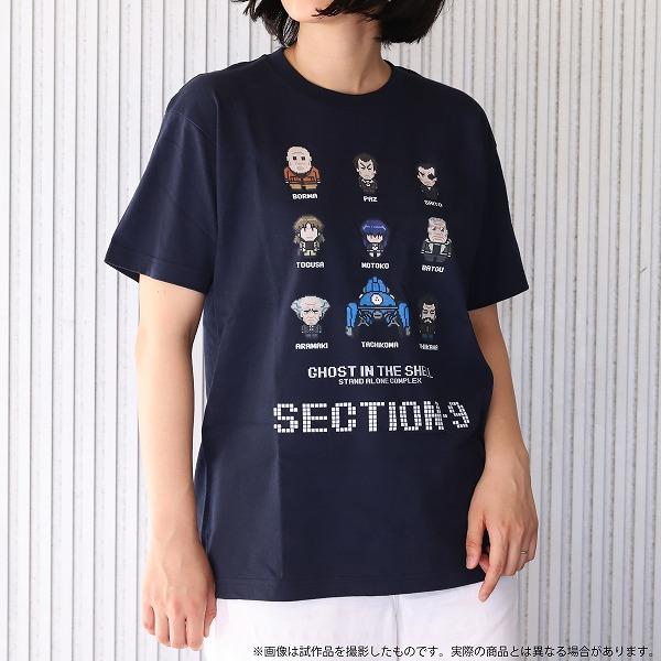 攻殻機動隊S.A.C. ピクセルアートTシャツ NAVY M